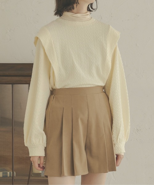 Ambre Neige(アンブルネージュ)の「パフスリーブケーブルカットソー/WEB/EC限定商品(Tシャツ/カットソー・レディース・モカ/アイボリー・FREE)」の14枚目の写真