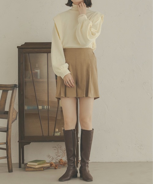 Ambre Neige(アンブルネージュ)の「パフスリーブケーブルカットソー/WEB/EC限定商品(Tシャツ/カットソー・レディース・モカ/アイボリー・FREE)」の3枚目の写真