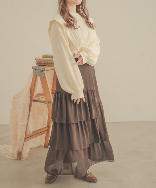 Ambre Neige(アンブルネージュ)の「パフスリーブケーブルカットソー/WEB/EC限定商品(Tシャツ/カットソー・レディース・モカ/アイボリー・FREE)」の19枚目の写真