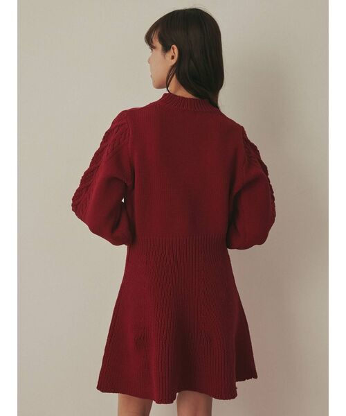 merry jenny（メリージェニー）の「ハートケーブルニットミニワンピース（ワンピース・レディース・アイボリー/レッド・FREE）」の14枚目の写真