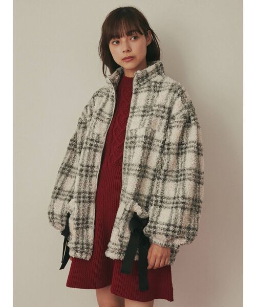 merry jenny（メリージェニー）の「ハートケーブルニットミニワンピース（ワンピース・レディース・アイボリー/レッド・FREE）」の16枚目の写真