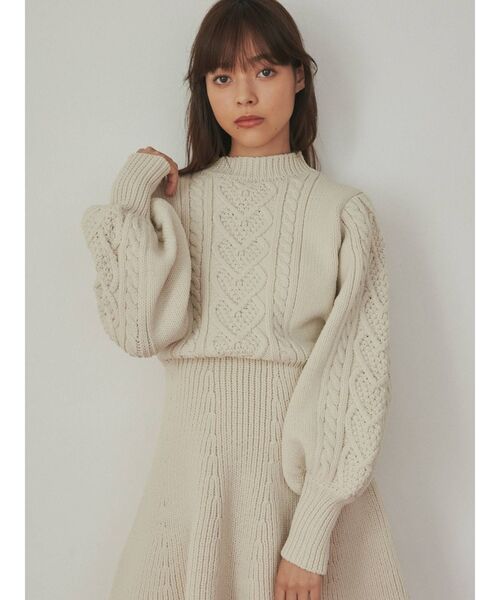 merry jenny（メリージェニー）の「ハートケーブルニットミニワンピース（ワンピース・レディース・アイボリー/レッド・FREE）」の22枚目の写真