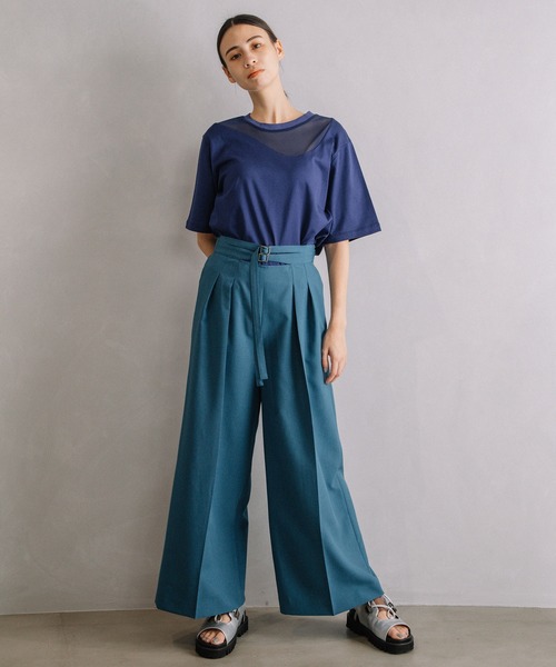 MARECHAL TERRE（マルシャルテル）の「チュール切替えトップス（Tシャツ/カットソー・レディース・グレー/ブルー/ブラック/オフホワイト・MEDIUM）」の7枚目の写真