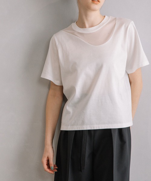 MARECHAL TERRE（マルシャルテル）の「チュール切替えトップス（Tシャツ/カットソー・レディース・グレー/ブルー/ブラック/オフホワイト・MEDIUM）」の19枚目の写真