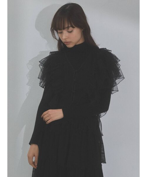 merry jenny（メリージェニー）の「フェザーフリルチュールブラウス（シャツ/ブラウス・レディース・アイボリー/ブラック/ライトベージュ・FREE）」の18枚目の写真