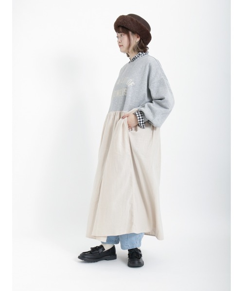 Samansa Mos2（サマンサ モスモス）の「ドッキングロゴワンピース（ワンピース・レディース・モカ/グレー/ブラック・ﾌﾘ-）」の14枚目の写真