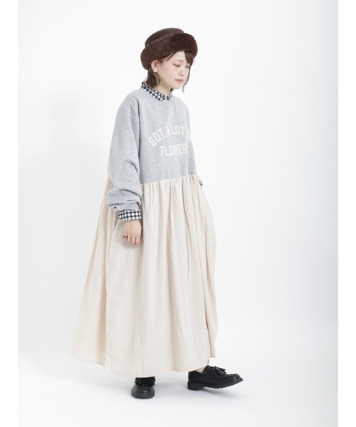 Samansa Mos2（サマンサ モスモス）の「ドッキングロゴワンピース（ワンピース・レディース・モカ/グレー/ブラック・ﾌﾘ-）」の15枚目の写真