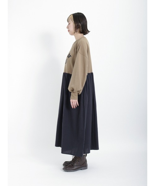 Samansa Mos2（サマンサ モスモス）の「ドッキングロゴワンピース（ワンピース・レディース・モカ/グレー/ブラック・ﾌﾘ-）」の20枚目の写真