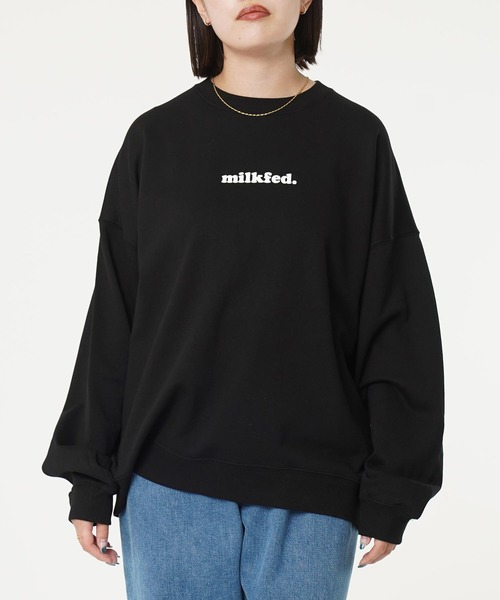 MILKFED.(ミルクフェド)の「COOPER LOGO SWEAT TOP(スウェット・レディース・ライトグリーン/オフホワイト/ブラック・ONE SIZE)」の16枚目の写真
