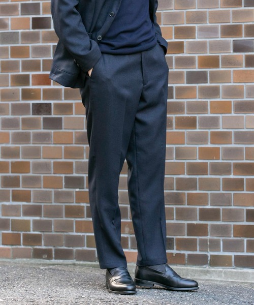 URBAN RESEARCH DOORS(アーバンリサーチドアーズ)の「LIFE STYLE TAILOR ウールライクコンフォータブルパンツ(スーツパンツ・メンズ・ネイビー/ブラウン・SMALL/MEDIUM/LARGE/X-LARGE)」の3枚目の写真