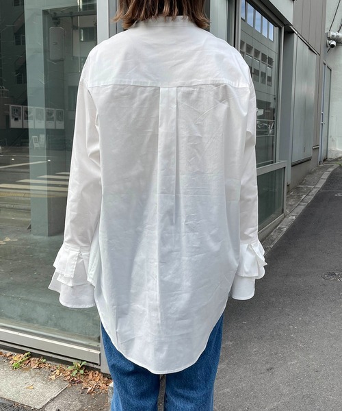 CAPRICIEUX LE'MAGE（カプリシューレマージュ）の「カフスフレアシャツ（シャツ/ブラウス・レディース・ブルー/ホワイト・FREE）」の21枚目の写真