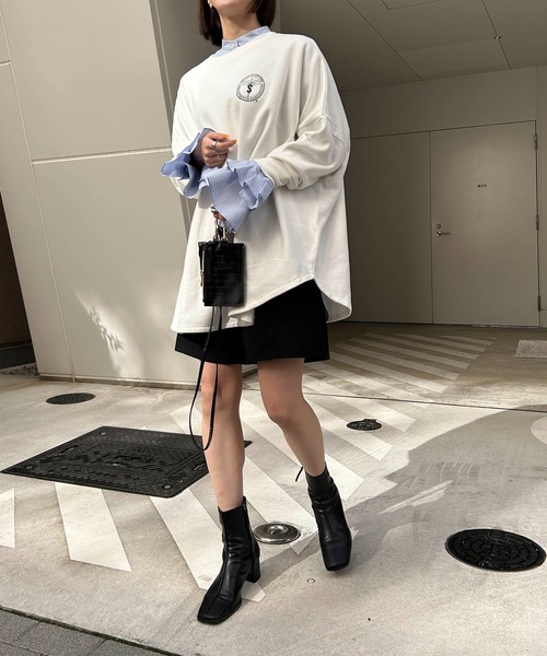 CAPRICIEUX LE'MAGE（カプリシューレマージュ）の「カフスフレアシャツ（シャツ/ブラウス・レディース・ブルー/ホワイト・FREE）」の6枚目の写真