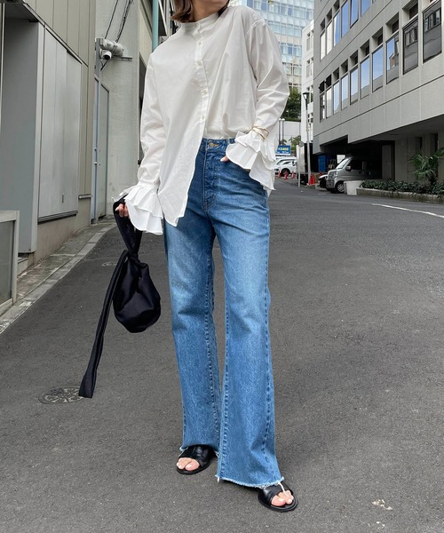 CAPRICIEUX LE'MAGE（カプリシューレマージュ）の「カフスフレアシャツ（シャツ/ブラウス・レディース・ブルー/ホワイト・FREE）」の14枚目の写真