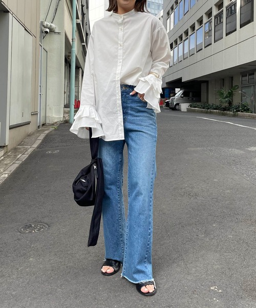 CAPRICIEUX LE'MAGE（カプリシューレマージュ）の「カフスフレアシャツ（シャツ/ブラウス・レディース・ブルー/ホワイト・FREE）」の16枚目の写真