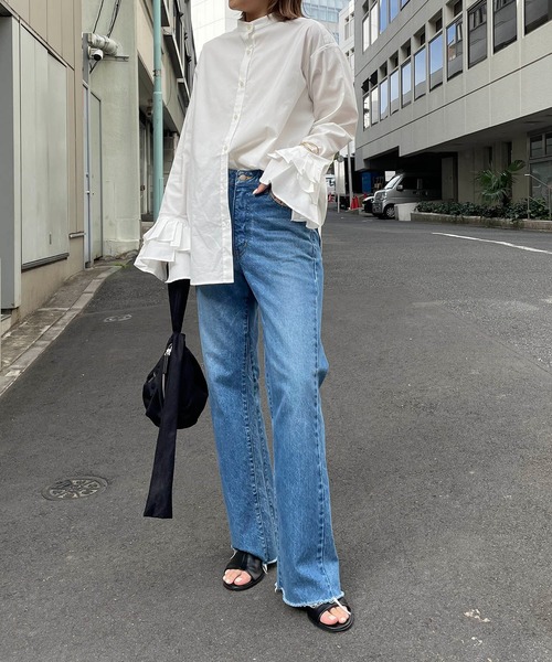 CAPRICIEUX LE'MAGE（カプリシューレマージュ）の「カフスフレアシャツ（シャツ/ブラウス・レディース・ブルー/ホワイト・FREE）」の17枚目の写真