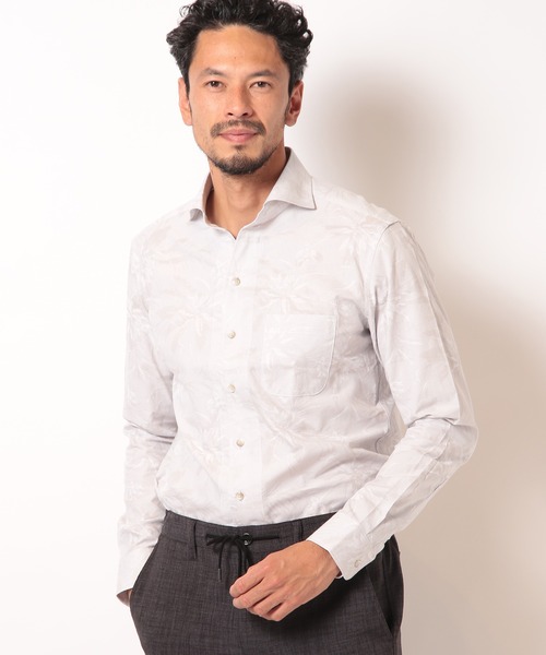 MEN'S BIGI（メンズビギ）の「フラワーJQシャンブレーシャツ（シャツ/ブラウス・メンズ・ピンク/グレー/ブルー・01/02/03/04）」の10枚目の写真