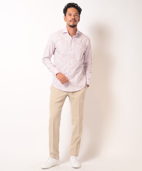 MEN'S BIGI（メンズビギ）の「フラワーJQシャンブレーシャツ（シャツ/ブラウス・メンズ・ピンク/グレー/ブルー・01/02/03/04）」の5枚目の写真