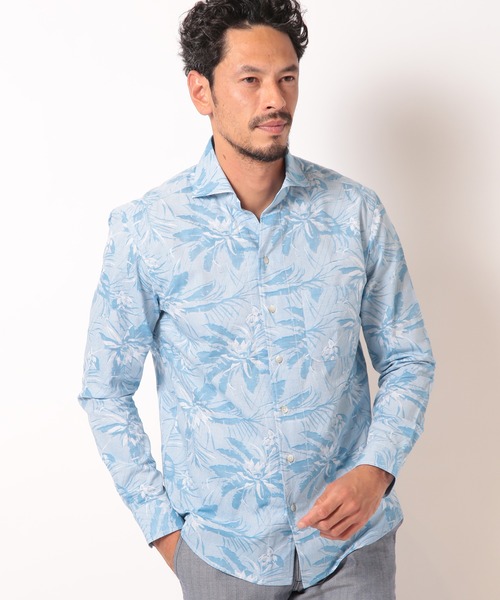 MEN'S BIGI（メンズビギ）の「フラワーJQシャンブレーシャツ（シャツ/ブラウス・メンズ・ピンク/グレー/ブルー・01/02/03/04）」の8枚目の写真