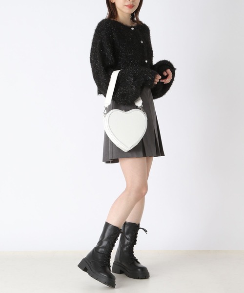 Heather（ヘザー）の「ラメニットショートカーディガン 188010