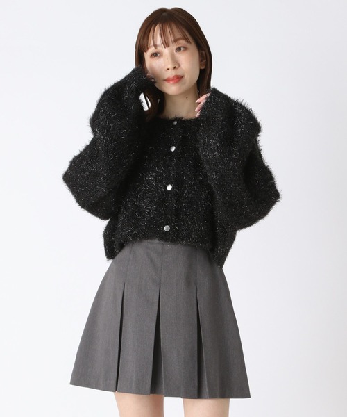 Heather（ヘザー）の「ラメニットショートカーディガン 188010