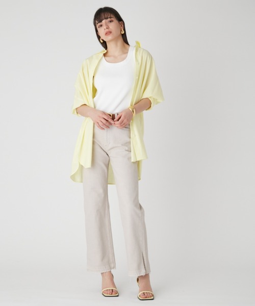 「Mila Owen」 長袖シャツ FREE イエロー レディース 超美品】Mila Owen フレンチリネンシャツ イエロー size0 - メルカリ