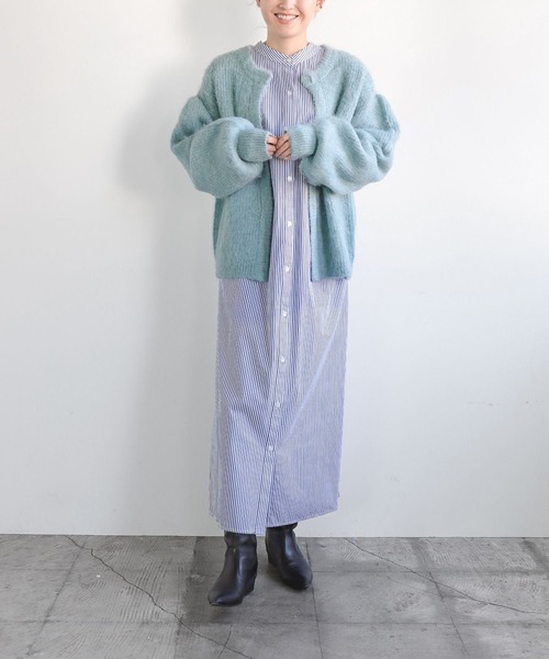 LEPSIM（レプシィム）の「【FOR I SERIES】フトベルトストライプワンピース　182227（シャツワンピース・レディース・ブルー/グリーン/グレー・FREE）」の19枚目の写真
