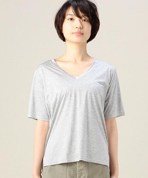 BEAUTY&YOUTH UNITED ARROWS（ビューティーアンドユースユナイテッドアローズ）の「BYBC ルーズポケットVネック Tシャツ◆（Tシャツ/カットソー・レディース・ホワイト/ブラック/ライトグレー/イエロー・フリー）」の10枚目の写真