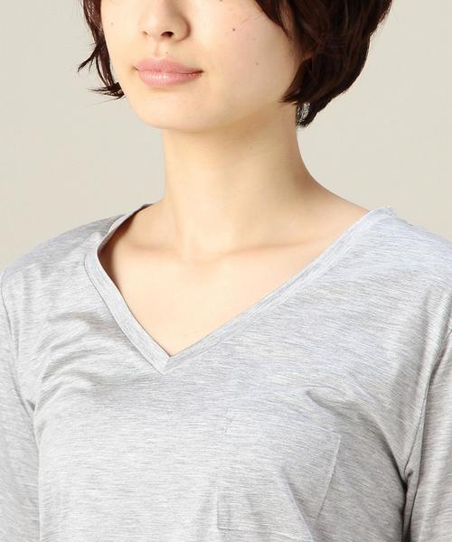 BEAUTY&YOUTH UNITED ARROWS（ビューティーアンドユースユナイテッドアローズ）の「BYBC ルーズポケットVネック Tシャツ◆（Tシャツ/カットソー・レディース・ホワイト/ブラック/ライトグレー/イエロー・フリー）」の6枚目の写真