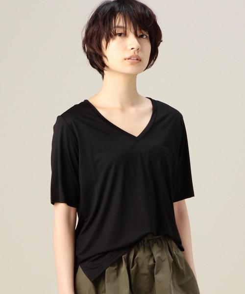 BEAUTY&YOUTH UNITED ARROWS（ビューティーアンドユースユナイテッドアローズ）の「BYBC ルーズポケットVネック Tシャツ◆（Tシャツ/カットソー・レディース・ホワイト/ブラック/ライトグレー/イエロー・フリー）」の13枚目の写真