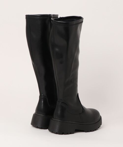 clear(クリア)の「タンクソールロングブーツ(ブーツ・レディース・ブラック・L/M)」の2枚目の写真