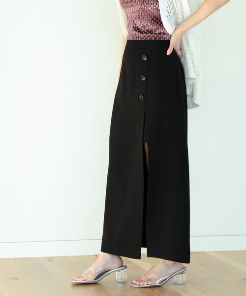 Ray BEAMS（レイビームス）の「Ray BEAMS / アシンメトリー スリット ナロー スカート（スカート・レディース・ブラック/オレンジ/ケリー・0/1）」の7枚目の写真