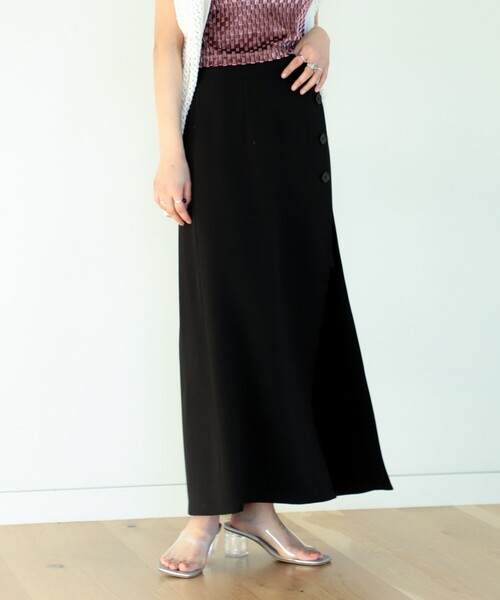 Ray BEAMS（レイビームス）の「Ray BEAMS / アシンメトリー スリット ナロー スカート（スカート・レディース・ブラック/オレンジ/ケリー・0/1）」の8枚目の写真