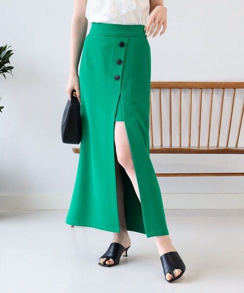 新品❤️CPG スリット入りグリーンスカート 新品❤️CPG スリット入りグリーンスカート