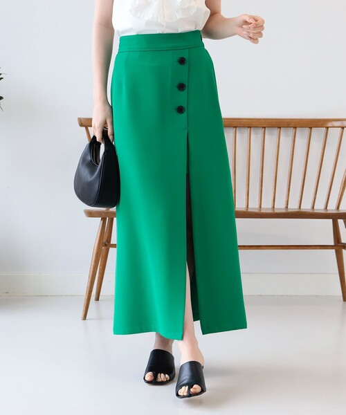 Ray BEAMS（レイビームス）の「Ray BEAMS / アシンメトリー スリット ナロー スカート（スカート・レディース・ブラック/オレンジ/ケリー・0/1）」の22枚目の写真