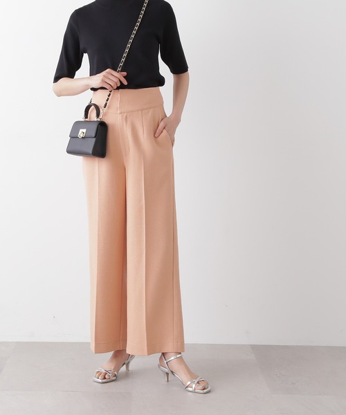 N.（N. Natural Beauty Basic）（エヌエヌナチュラルビューティーベーシック）の「【S Size Line】◆ハイウエスト切替ストレートパンツ（スラックス・レディース・ブラック/ナチュラル/ピンク・SMALL/MEDIUM）」の3枚目の写真