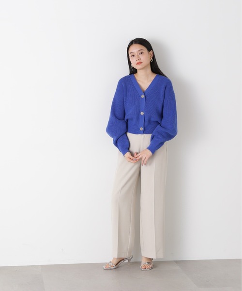 N.（N. Natural Beauty Basic）（エヌエヌナチュラルビューティーベーシック）の「【S Size Line】◆ハイウエスト切替ストレートパンツ（スラックス・レディース・ブラック/ナチュラル/ピンク・SMALL/MEDIUM）」の8枚目の写真