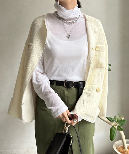 DouDou（ドゥドゥ）の「SS NEWシアータートル（Tシャツ/カットソー・レディース・オレンジ/サックスブルー/グレイッシュベージュ/オフホワイト・FREE）」の2枚目の写真