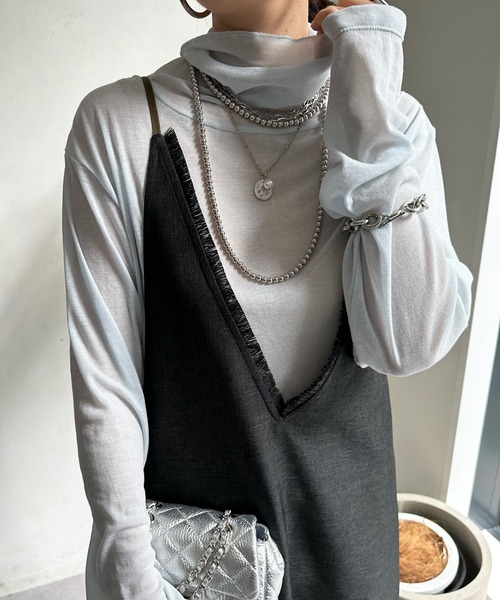 DouDou（ドゥドゥ）の「SS NEWシアータートル（Tシャツ/カットソー・レディース・オレンジ/サックスブルー/グレイッシュベージュ/オフホワイト・FREE）」の4枚目の写真