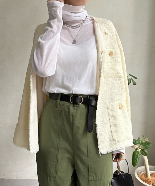 DouDou（ドゥドゥ）の「SS NEWシアータートル（Tシャツ/カットソー・レディース・オレンジ/サックスブルー/グレイッシュベージュ/オフホワイト・FREE）」の7枚目の写真