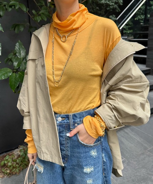 DouDou（ドゥドゥ）の「SS NEWシアータートル（Tシャツ/カットソー・レディース・オレンジ/サックスブルー/グレイッシュベージュ/オフホワイト・FREE）」の19枚目の写真