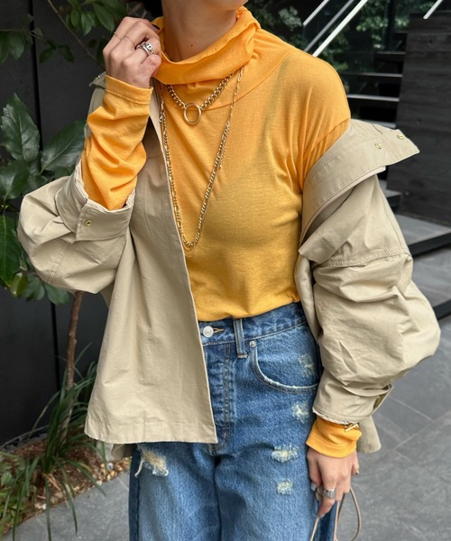 DouDou（ドゥドゥ）の「SS NEWシアータートル（Tシャツ/カットソー・レディース・オレンジ/サックスブルー/グレイッシュベージュ/オフホワイト・FREE）」の8枚目の写真