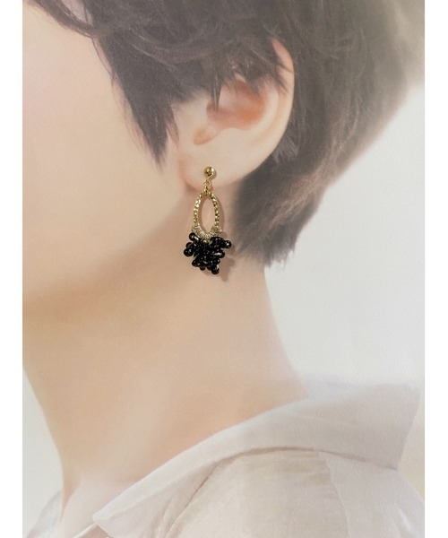 tone(トーン)の「【Hi-na】つぶつぶビーズクロッシェ(ビーズ編み) イヤリング(MA)(イヤリング・レディース・レッド/その他/クリア/ブラック・FREE)」の17枚目の写真