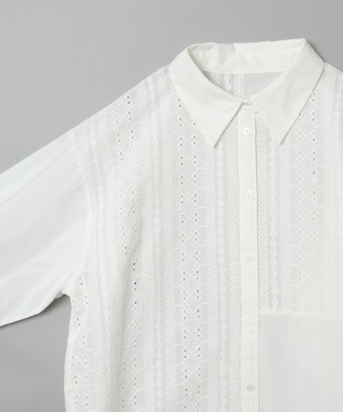 JEANASIS（ジーナシス）の「クレイジーカットワークレースシャツ/189175（シャツ/ブラウス・レディース・ホワイト/ブラック・FREE）」の11枚目の写真