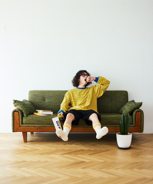 TOWNCRAFT(タウンクラフト)の「TOWN CRAFT/タウンクラフト 別注 マルチボーダーロングスリーブTシャツ/ロンT(Tシャツ/カットソー・メンズ・ホワイト/ブラック/パープル/グレー/イエロー・LARGE/MEDIUM)」の11枚目の写真