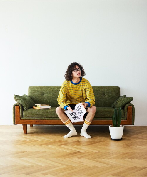 TOWNCRAFT(タウンクラフト)の「TOWN CRAFT/タウンクラフト 別注 マルチボーダーロングスリーブTシャツ/ロンT(Tシャツ/カットソー・メンズ・ホワイト/ブラック/パープル/グレー/イエロー・LARGE/MEDIUM)」の17枚目の写真