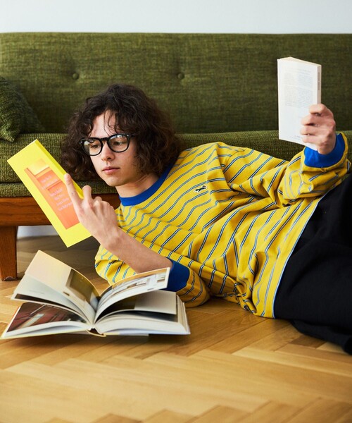 TOWNCRAFT(タウンクラフト)の「TOWN CRAFT/タウンクラフト 別注 マルチボーダーロングスリーブTシャツ/ロンT(Tシャツ/カットソー・メンズ・ホワイト/ブラック/パープル/グレー/イエロー・LARGE/MEDIUM)」の13枚目の写真