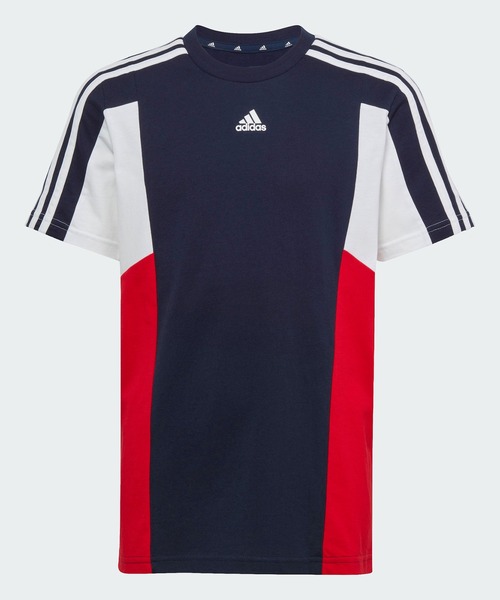 adidas(アディダス)の「カラーブロック スリーストライプス レギュラーフィット 半袖Tシャツ / アディダス adidas(Tシャツ/カットソー・キッズ・ブルー/ネイビー/ブラック・130/140/150/160)」の11枚目の写真
