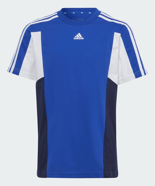 adidas(アディダス)の「カラーブロック スリーストライプス レギュラーフィット 半袖Tシャツ / アディダス adidas(Tシャツ/カットソー・キッズ・ブルー/ネイビー/ブラック・130/140/150/160)」の15枚目の写真