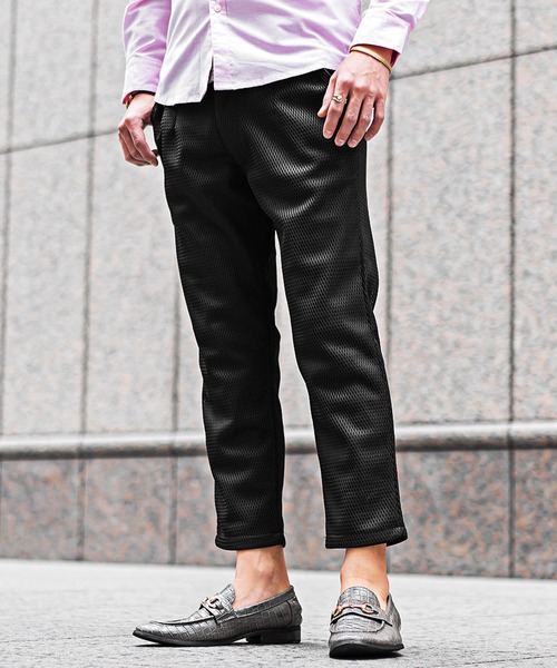 JOKER(ジョーカー)の「【SOMEDIFF】ハニカムメッシュアンクルパンツ メンズ 軽量 通気性 カジュアルスーツ メッシュ(スラックス・メンズ・ブラック/ホワイト/ネイビー・L/M/XL)」の7枚目の写真