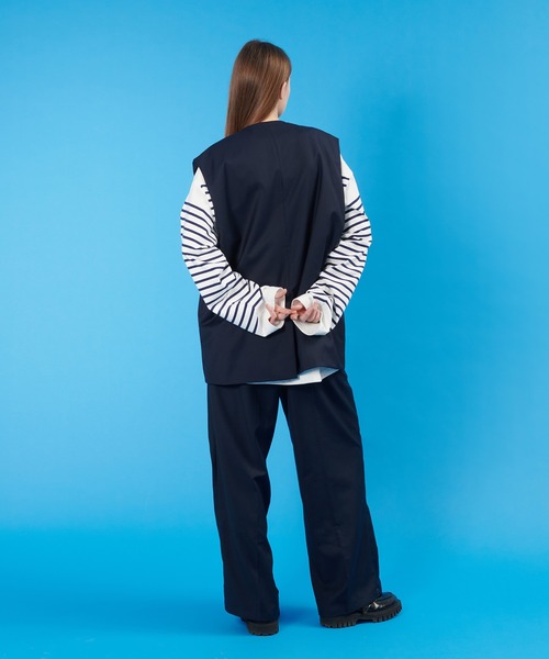 ONCILY(オンシェリー)の「【SET UP可能】HAND STITCH DOUBLE GILET VEST / ハンドステッチダブルジレベスト(ベスト・メンズ・カーキ/ネイビー/ダークブラウン・LARGE/MEDIUM)」の13枚目の写真